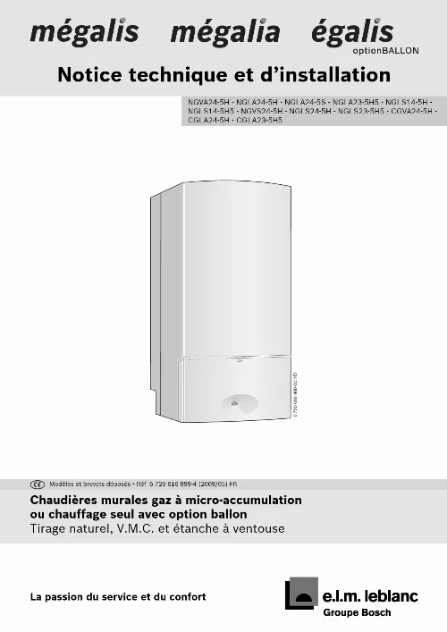 Notice ELM LEBLANC MEGALIS NGVA24R V chaudière Trouver une solution à — free download